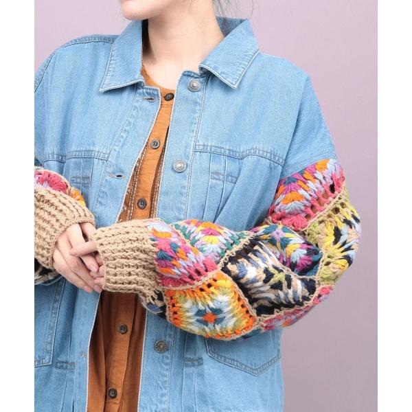 チチカカ（TITICACA） Rico ハンドクロシェスリーブデニムジャケット