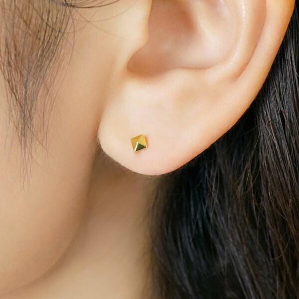 セカンドピアス]K18 スタッズピアス( 4mm) : マルイ(丸井)Yahoo!店