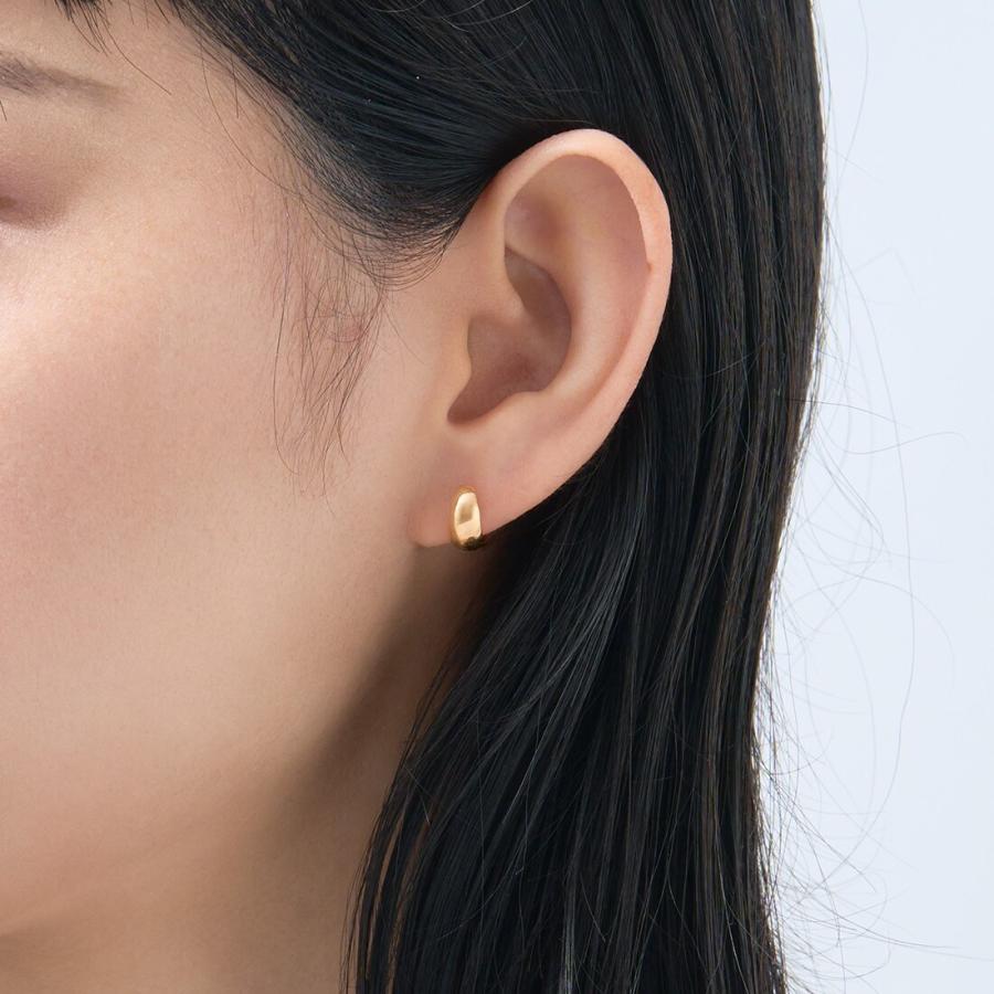 K18月甲フープピアス(10×5)の画像