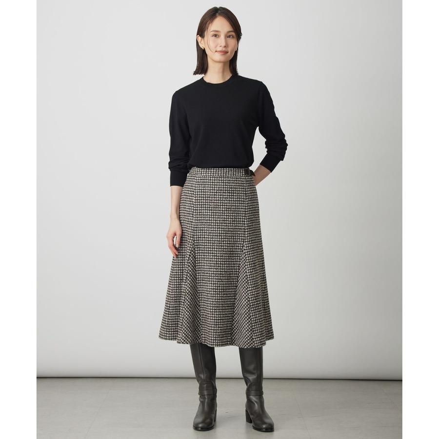 J.PRESS（J.プレス） ウールシルク ハウンドトゥース フレア スカート