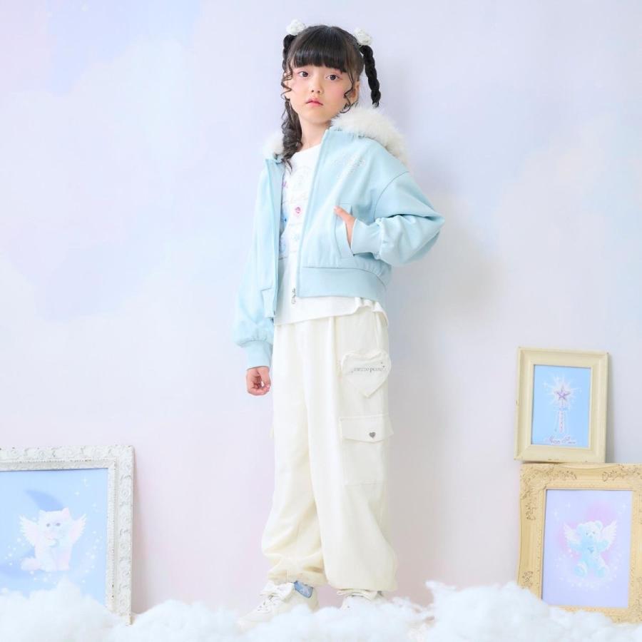 ラメ裏毛 フェイクファーフードZIPパーカの画像