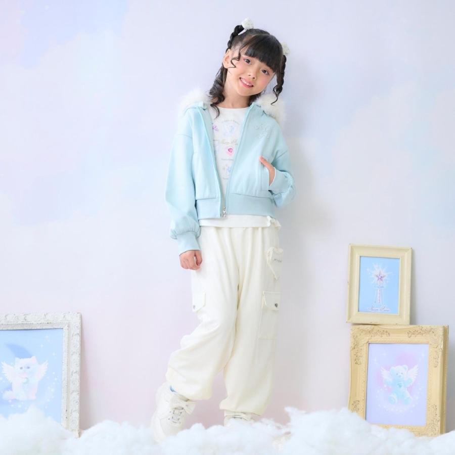 ラメ裏毛 フェイクファーフードZIPパーカの画像