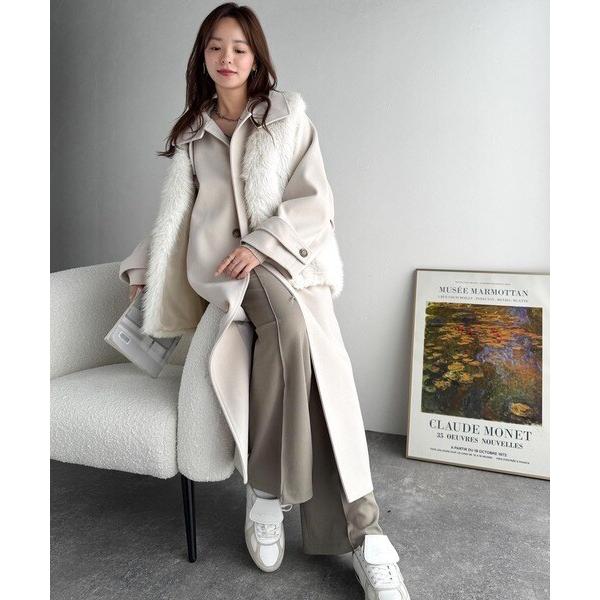 gypsophia ホワイト ファーベスト　2025AW最新作　新品 完売商品 2025AW新作】高級感をレイヤード。ふわふわミックスシャギーファー