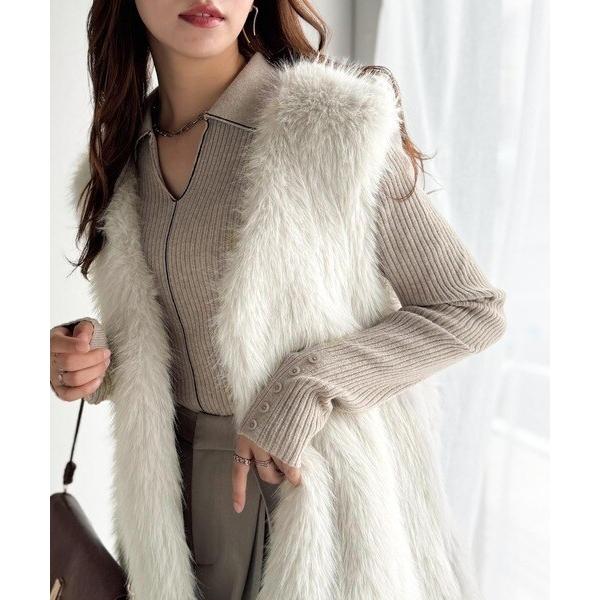 gypsophia ホワイト ファーベスト　2025AW最新作　新品 完売商品 gypsophia ホワイト ファーベスト 2025AW最新作 新品 完売商品