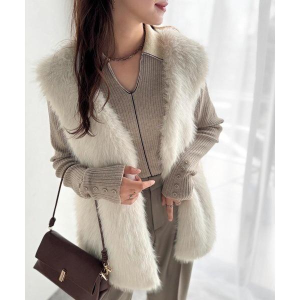 gypsophia ホワイト ファーベスト　2025AW最新作　新品 完売商品 gypsophia ホワイト ファーベスト 2025AW最新作 新品 完売商品