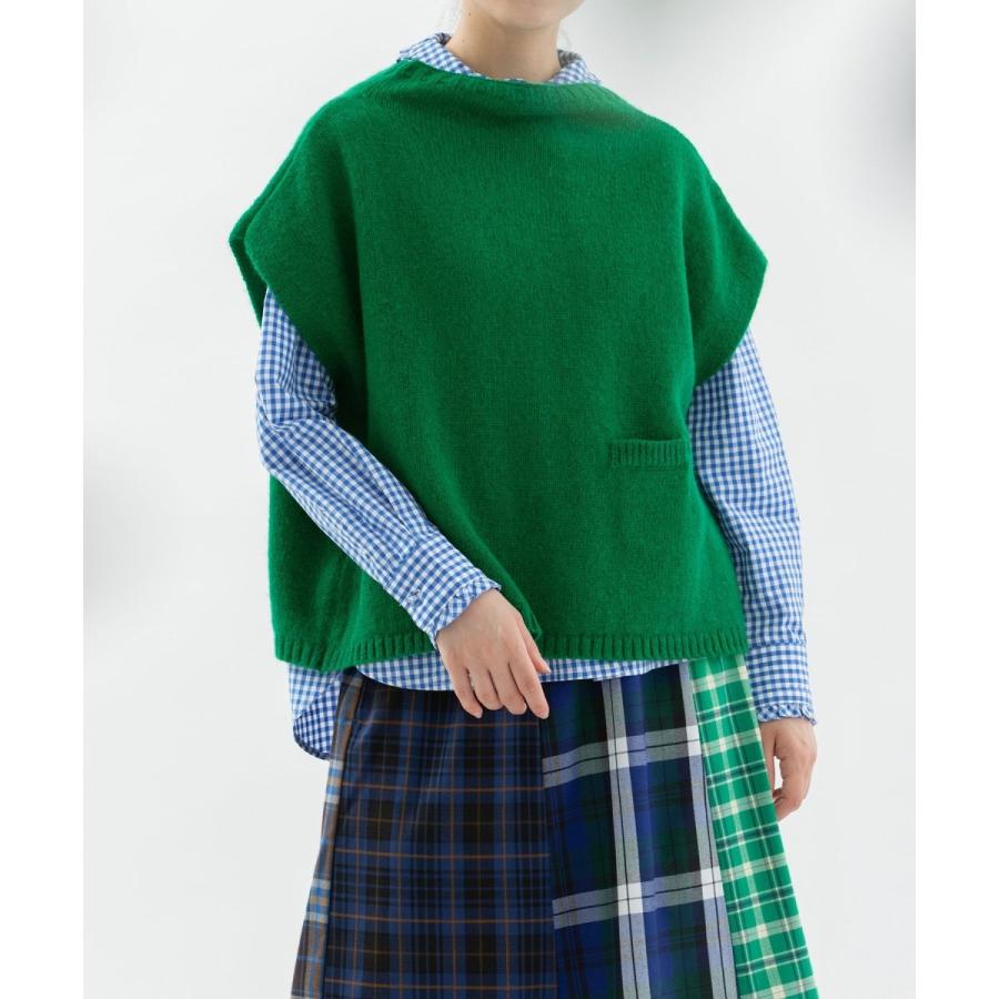 ノップドゥノッド（nop de nod）/シェットランドウールハイネック2wayベスト nop de nod（ノップドゥノッド） シェットランドウールハイネック2way