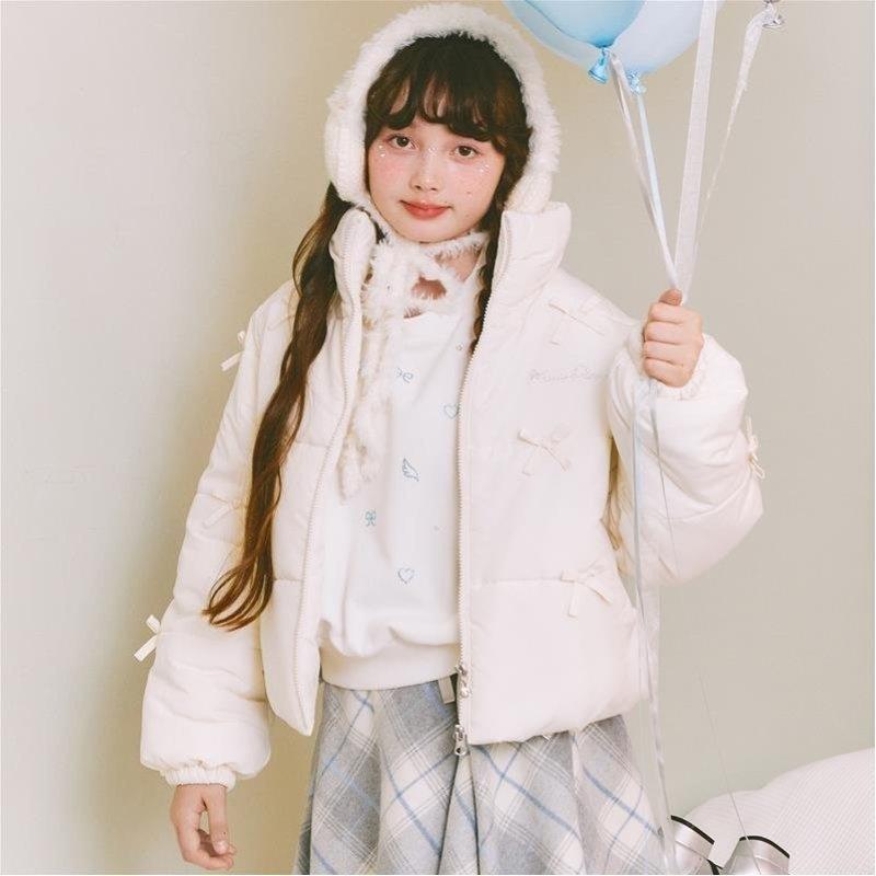 mezzo piano Junior（メゾピアノ ジュニア） 【撥水・蓄熱】ミニリボン