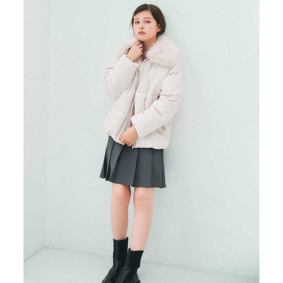 Feroux（フェルゥ） ファーカラー付き・ダウン見え中綿 ジャケット