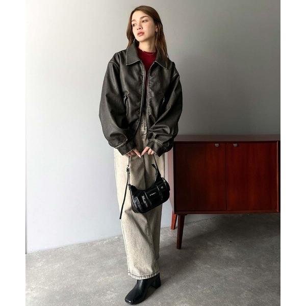 mily bilet】ファー襟取り外し可能◎ヴィンテージライクダメージ