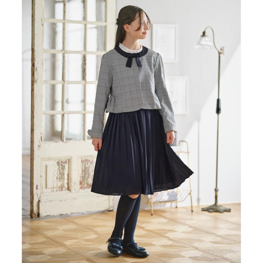 新品　160★組曲★卒服　グレンチェックジャケット&プリーツワンピース セット 組曲（KUMIKYOKU） 【150-170cm】グレンチェックジャケット＆プリーツ