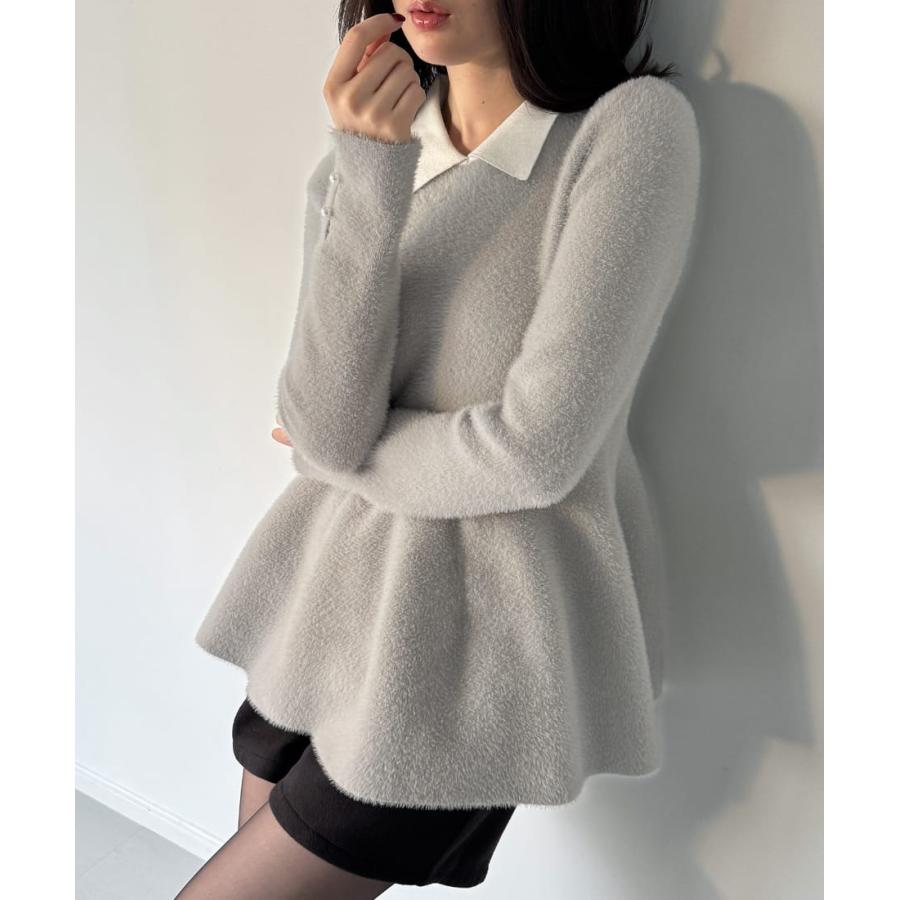 JUNOAH（ジュノア） シャギーペプラムニットトップス : マルイ(丸井