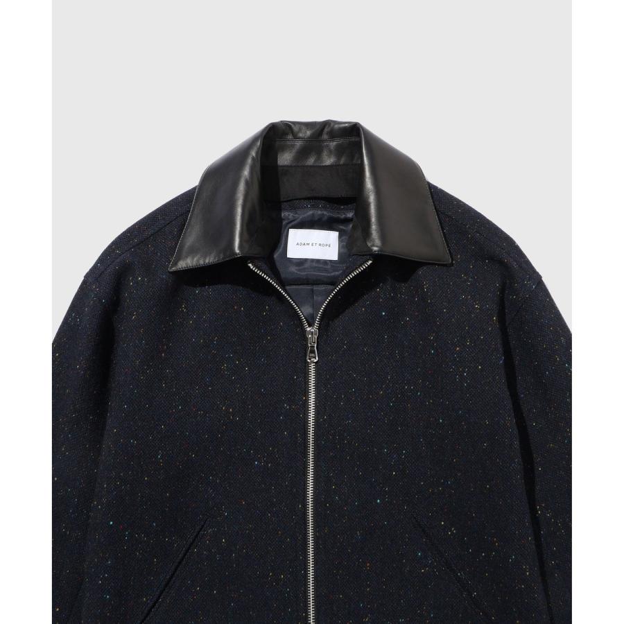 ADAM ET ROPE'（アダムエロペ） ネップツイード ライダースジャケット