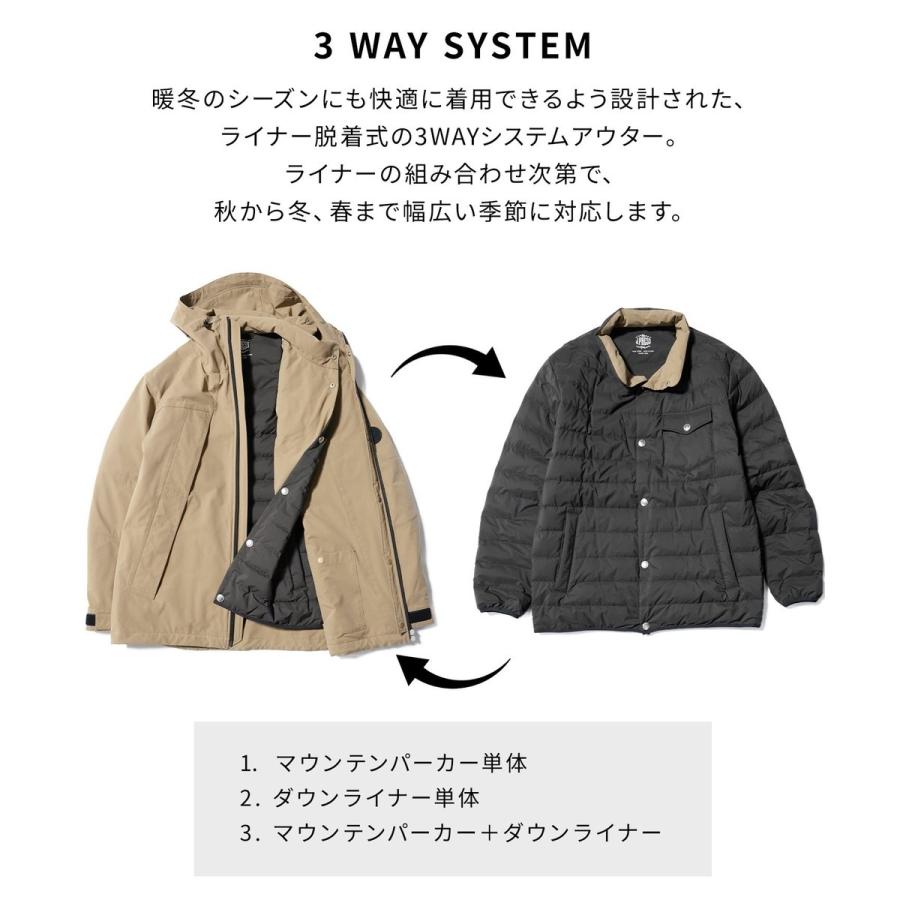 3シーズン着られる贅沢【3WAY SYSTEM / 撥水 / ストレッチ】マウンテンパーカー / ダの画像