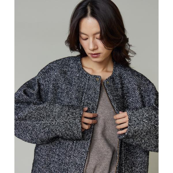 VIRINA ノーカラーブルゾン VIRINA ノーカラーブルゾン