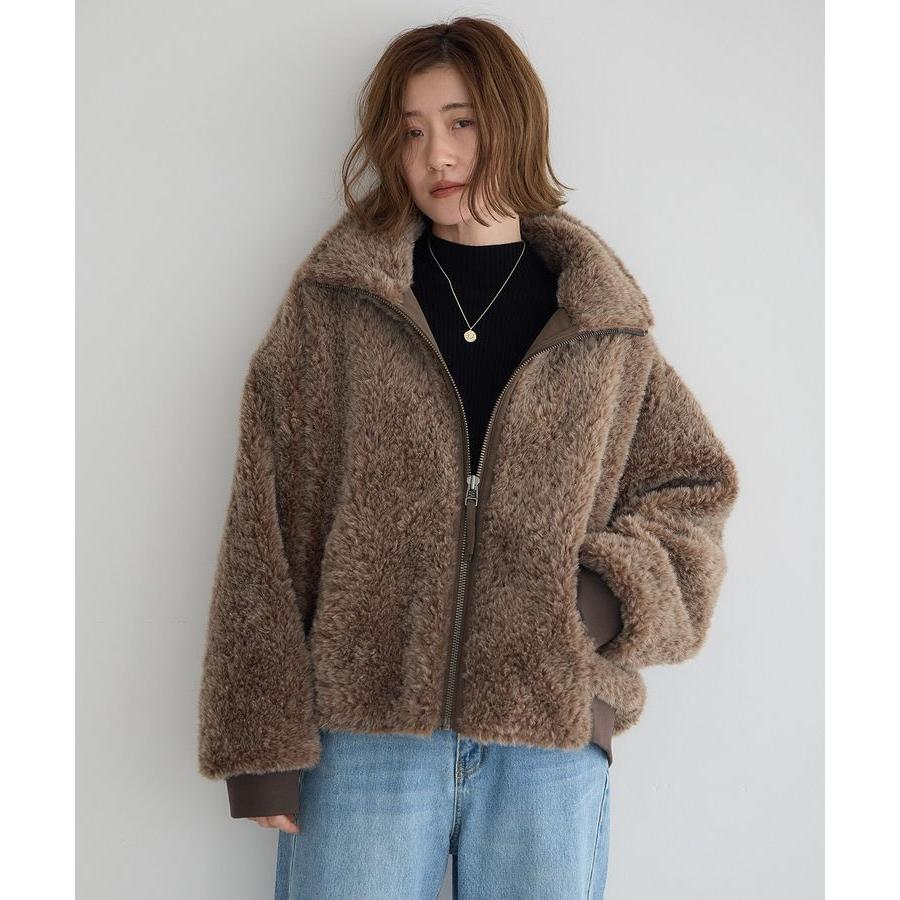 イェッカヴェッカ フェイクファー ブルゾン コート F ふわふわ 【楽天 