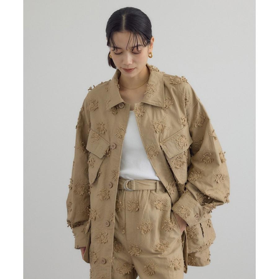 crinkle crinkle crinkle】3Dエンブロイダリーミリタリーシャツ