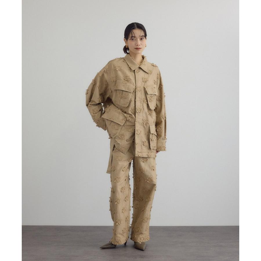 crinkle crinkle crinkle】3Dエンブロイダリーミリタリーシャツ