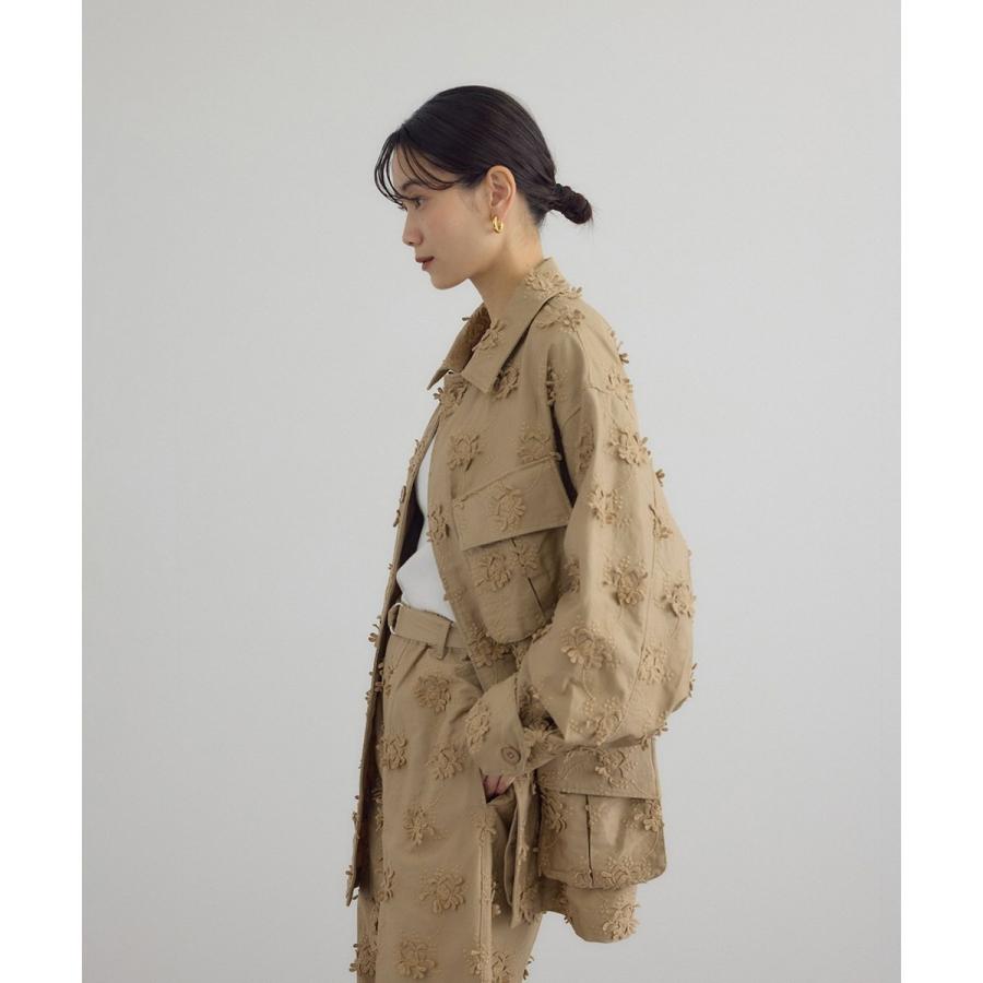 crinkle crinkle crinkle】3Dエンブロイダリーミリタリーシャツ