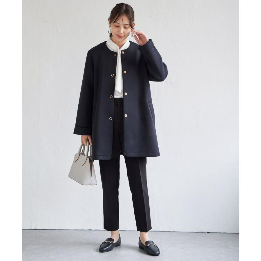 ヨシコBLENHEIM ブレンヘイム　ダンボールニットノーカラーコート IKKA LOUNGE ノーカラーコート コート ダンボールニットノーカラー