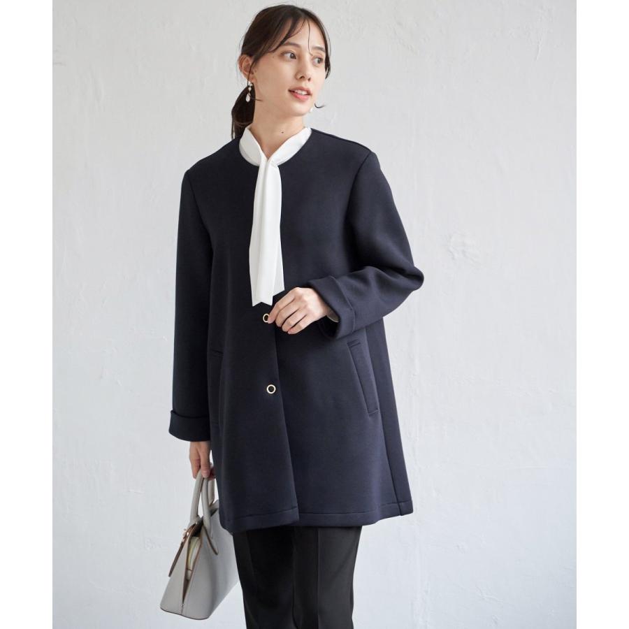 ヨシコBLENHEIM ブレンヘイム　ダンボールニットノーカラーコート IKKA LOUNGE ノーカラーコート コート ダンボールニットノーカラー
