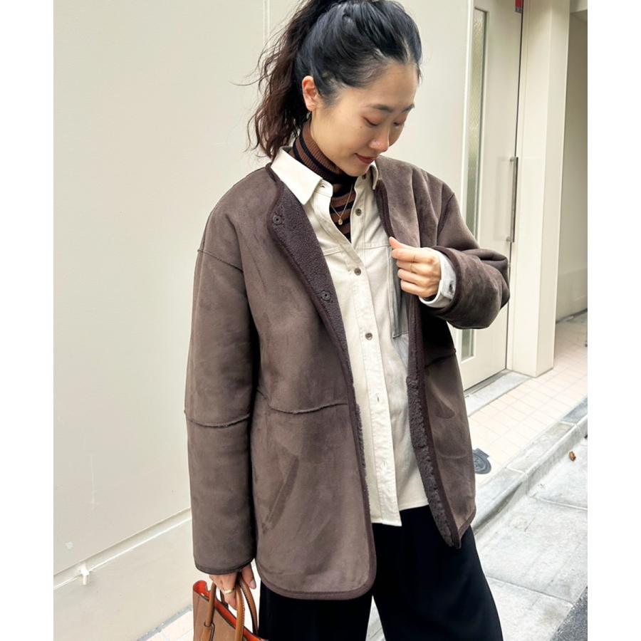 le.coeur blanc（ルクールブラン） リバーシブルフェイクムートン