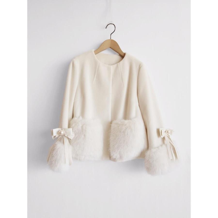 FENNEL（フェンネル） リボン袖ファーアクセントショートコート