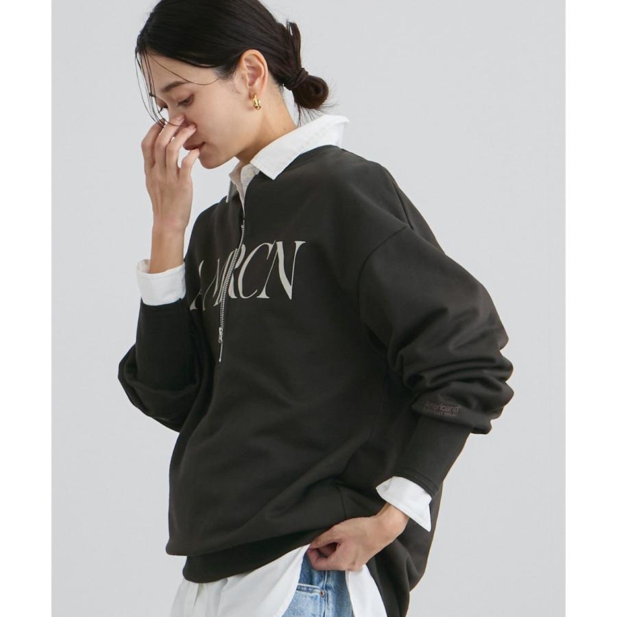 アメリカーナ AMRCN サイドジップ ロゴ スウェット カットソー Americana for SALON】[ご好評につき追加決定！]別注サイドジップロゴ