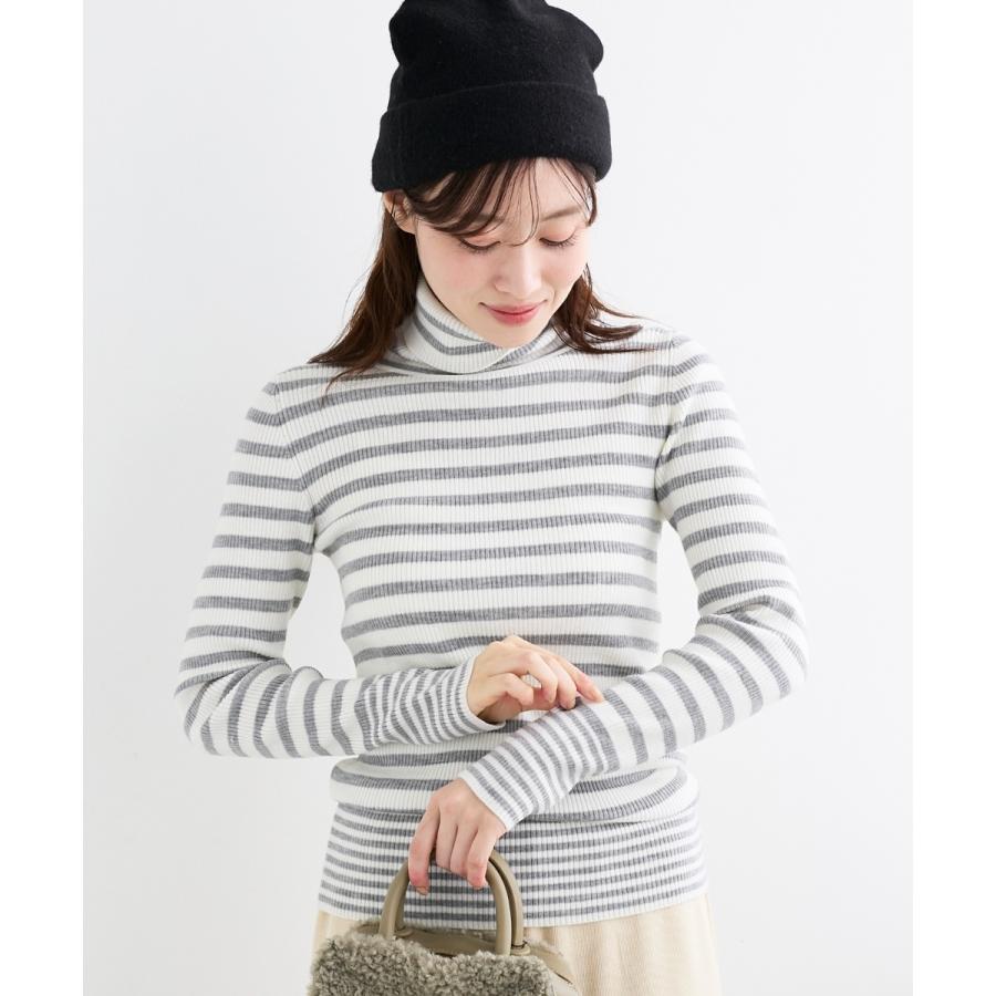 le.coeur blanc（ルクールブラン） 《手洗い可能》リブタートルネック