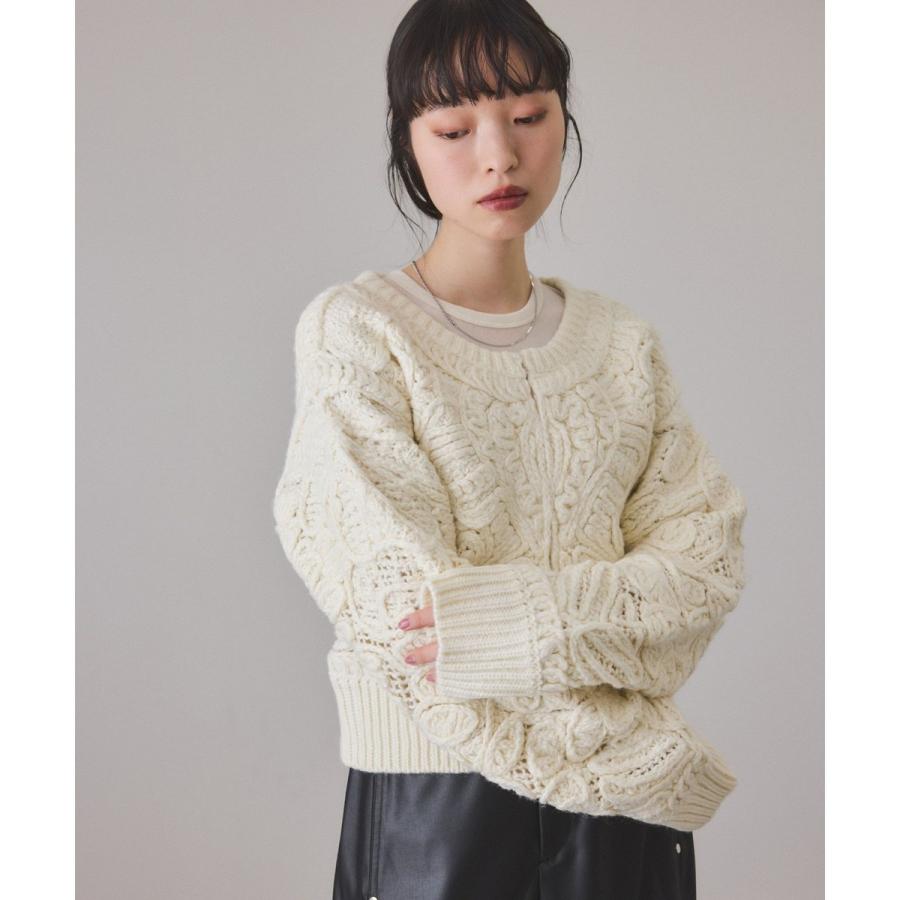 ADAM ET ROPE'（アダムエロペ） コードレースパターンニット