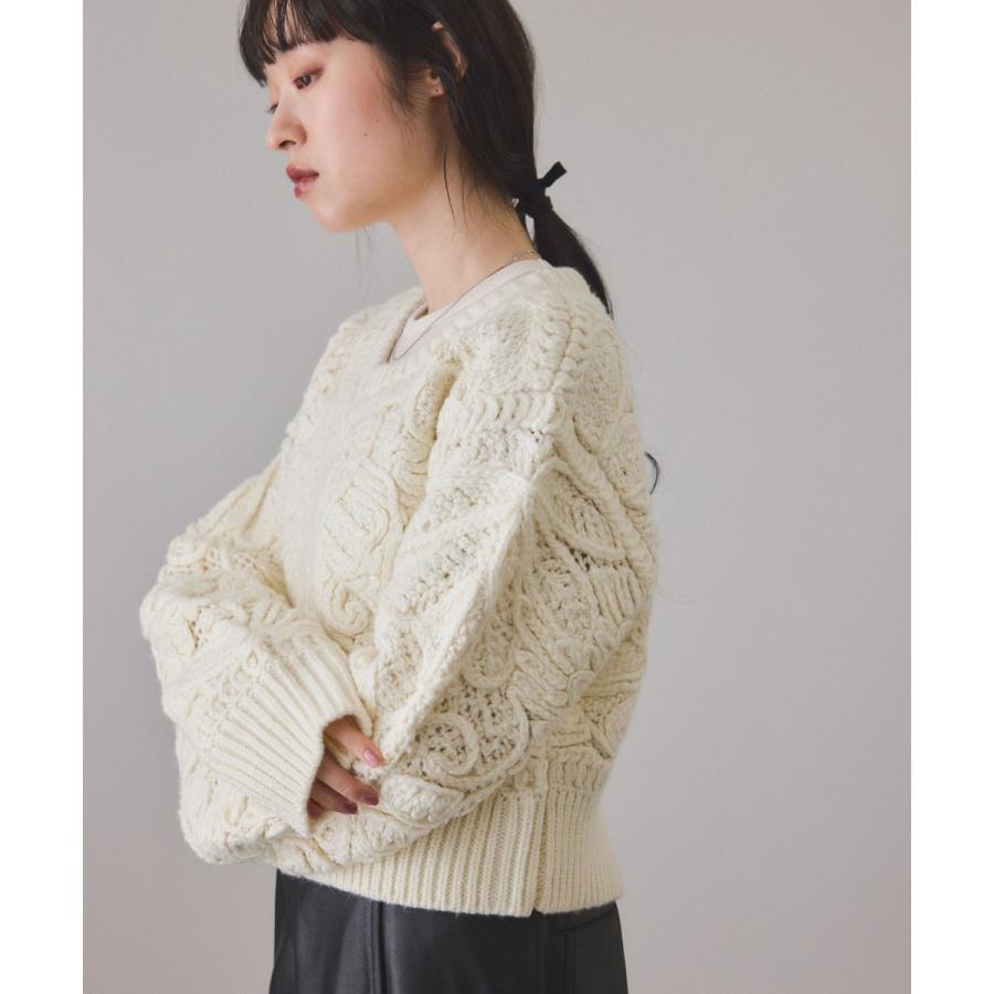 ADAM ET ROPE'（アダムエロペ） コードレースパターンニット