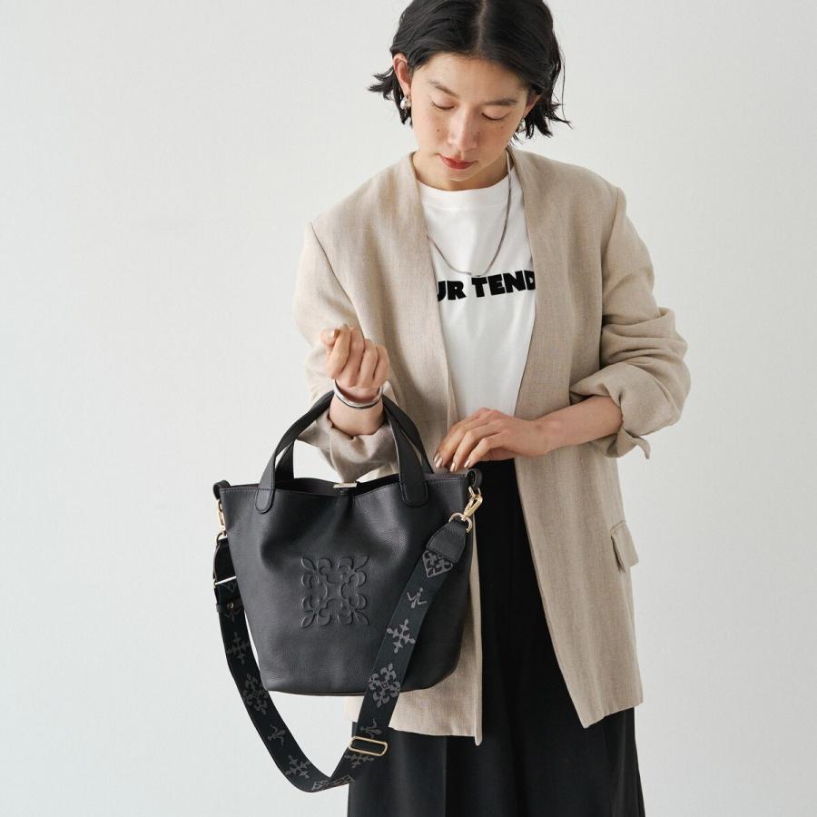 russetラシット モノグラム柄 2WAY リュックトートバッグブラック