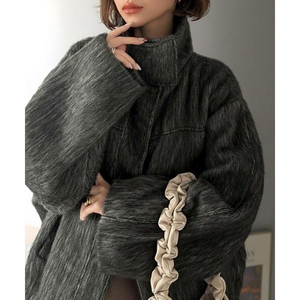 25AW新作】暖かさとおしゃれを両立♪ミックスシャギースタンドカラー