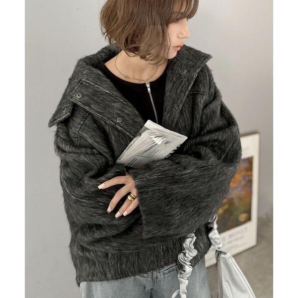 25AW新作】暖かさとおしゃれを両立♪ミックスシャギースタンドカラー