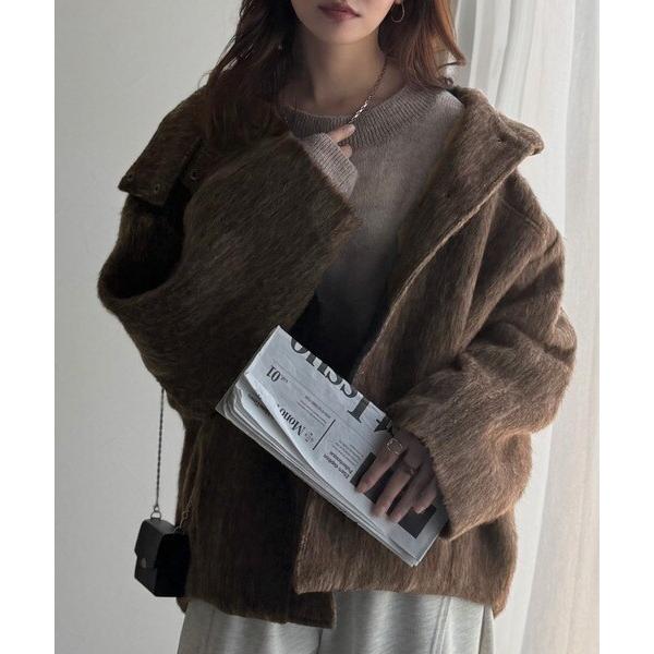 25AW新作】暖かさとおしゃれを両立♪ミックスシャギースタンドカラー