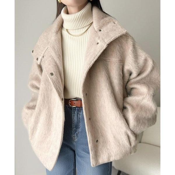 25AW新作】暖かさとおしゃれを両立♪ミックスシャギースタンドカラー