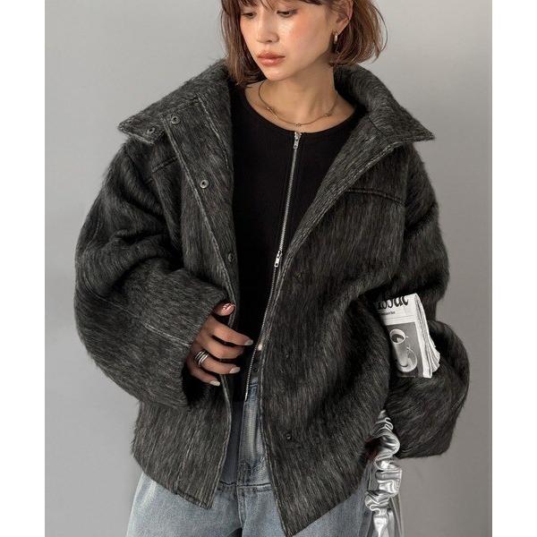 25AW新作】暖かさとおしゃれを両立♪ミックスシャギースタンドカラー