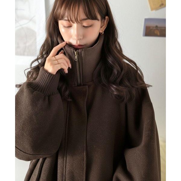 JaVaジャバコラボ》デイリーに輝く一着！ 襟リブニットメルトン比翼
