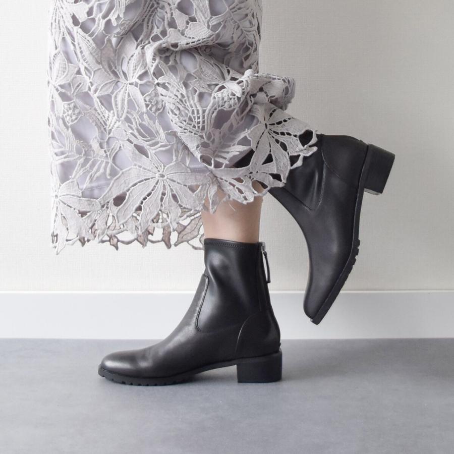 パラディクルール（PARADIS COULEUR）/PARADIS COULEUR◆3．5cmヒール◆バックジップストレッチショートブーツ PARADIS COULEUR（パラディクルール） PARADIS COULEUR◇3.5cmヒール