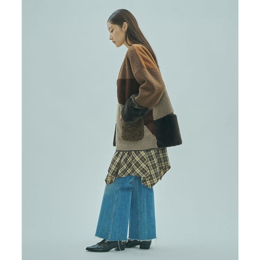 ROSE BUD（ローズバッド） PATCHWORK FAUXFUR COAT : マルイ(丸井 