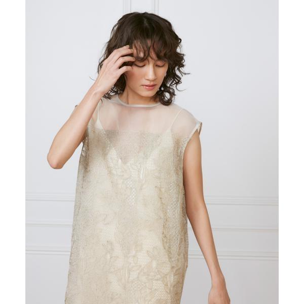 《大きいサイズ》オーガンジーワンピース《la veille by SUPERIOR CLOSET》の画像