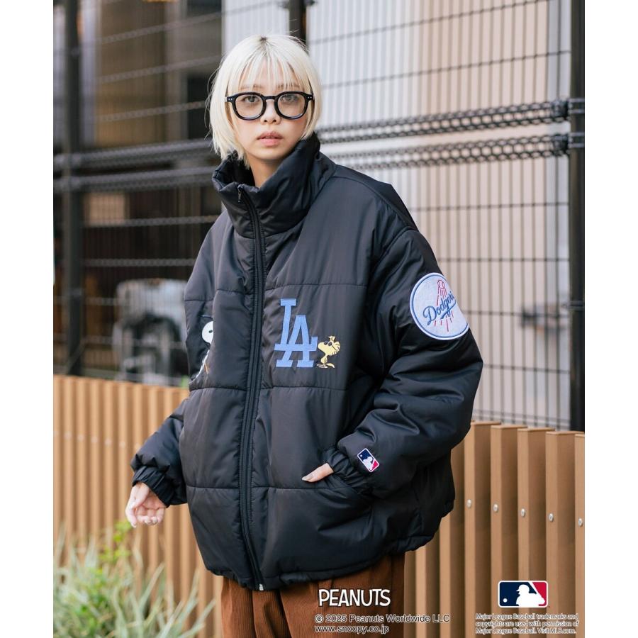 PEANUTS 【PEANUTS×MLB】オリジナルデザイン ナイロンパファー 