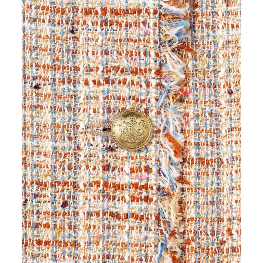 23区（ニジュウサンク） GIOLICAツイード ノーカラー ボタン