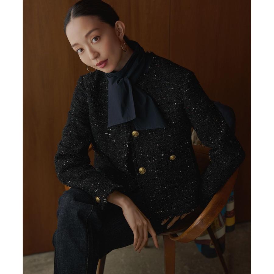 23区（ニジュウサンク） GIOLICAツイード ノーカラー ボタン