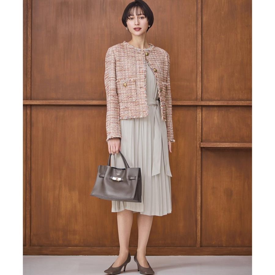 23区（ニジュウサンク） GIOLICAツイード ノーカラー ボタン