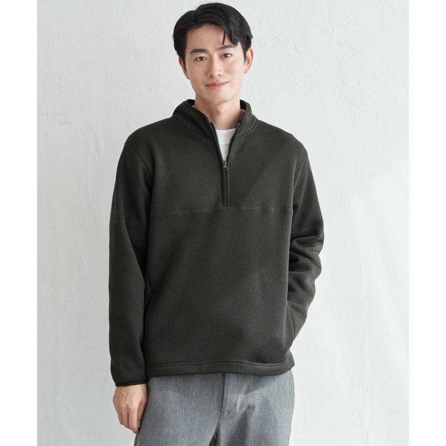 ikka（イッカ） ツイルジャカード裏起毛ハーフジッププルオーバー
