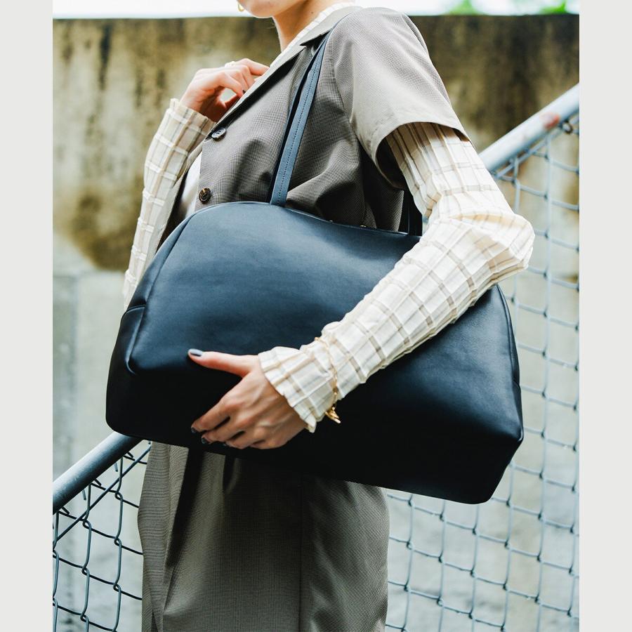 LA MARGE】【本革 / A4対応】レザー ラウンド ボストンバッグ (L