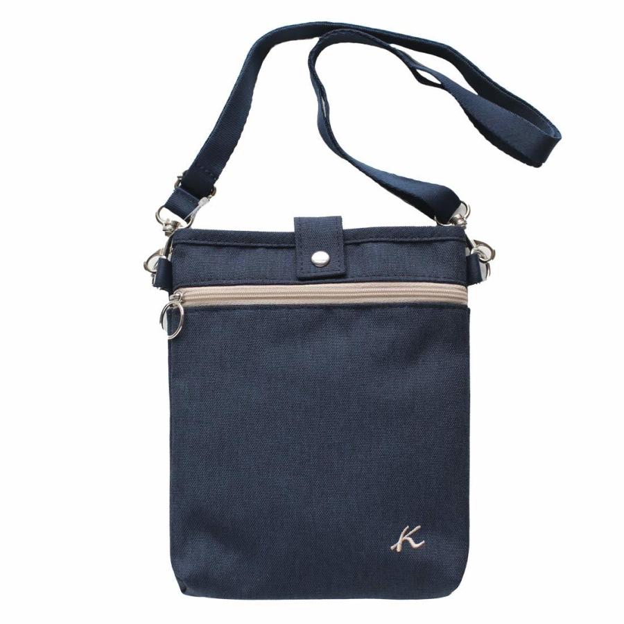 未使用級 キタムラ ワンショルダーバッグ 肩掛け レザー ネイビー ポーチ付き blooming（ブルーミング） キタムラ ショルダーポーチ キャンパス