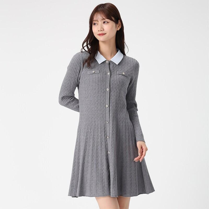 専用です❗️ミッシュマッシュ♡ウール＆アンゴラ♪お襟お袖ファー♪ベルト付き♪ MISCH MASCH（ミッシュマッシュ） 2025秋冬新作 襟付きケーブルミニ