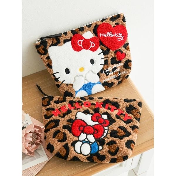 ハローキティ ヒョウ柄リボン ショルダーバッグ マスコット ミニポーチ アベイル LUDIC PARK（ルディックパーク） ハローキティヒョウ柄リボンポーチ