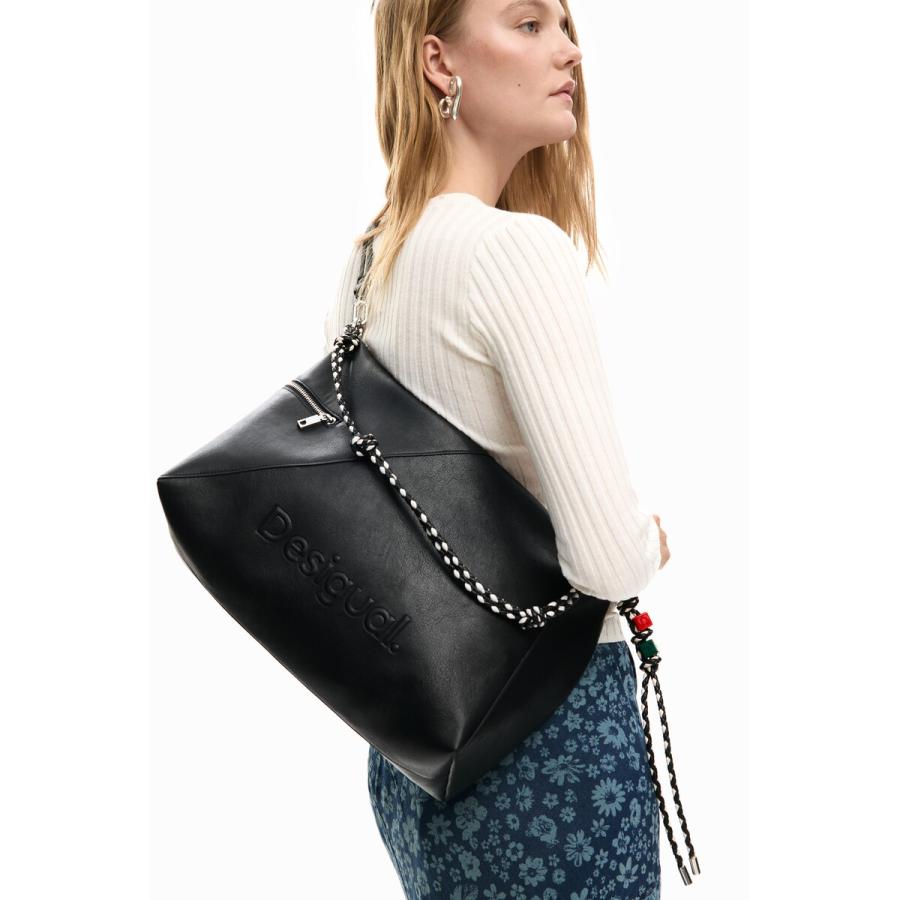Desigual（デシグアル） ロゴチャーム付き大型ショルダーバッグ 2026SS